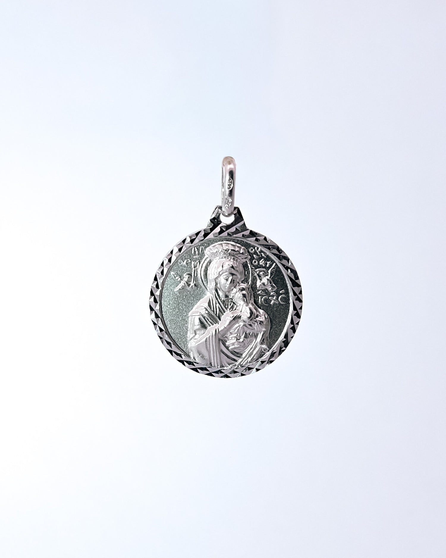 Virgin Mary & Child Jesus - White Gold
