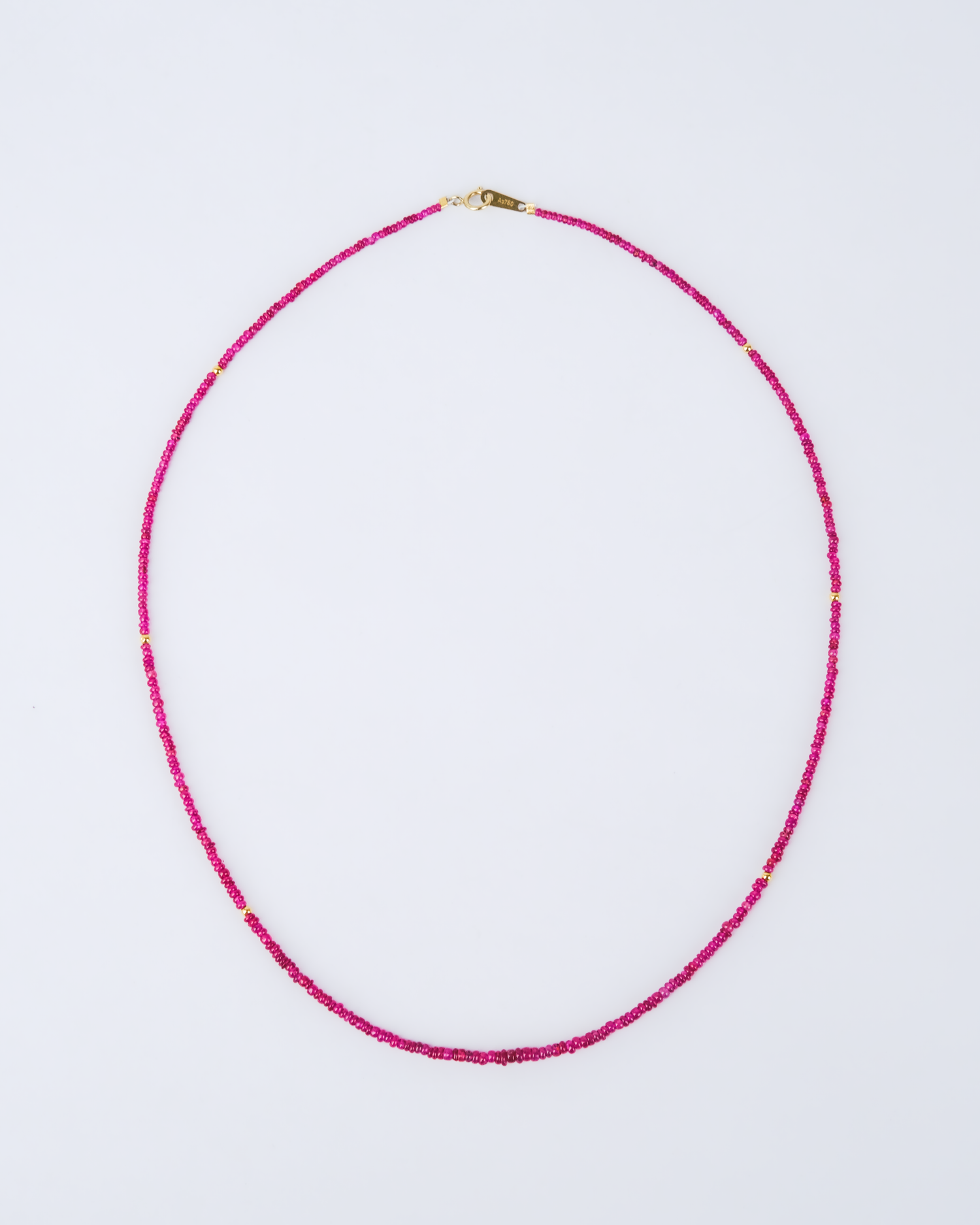 Ruby & Gold Beaded Necklace