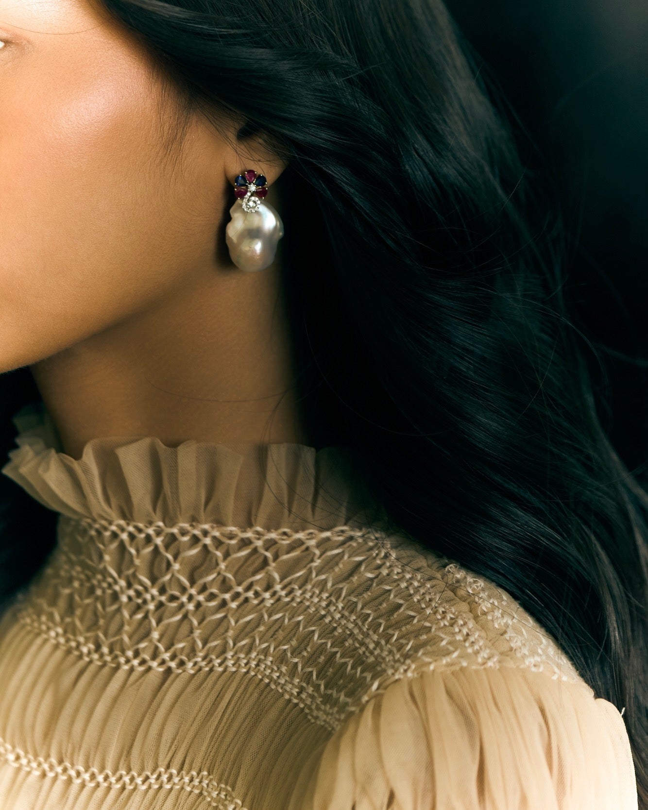 Baroque Earrings ruby