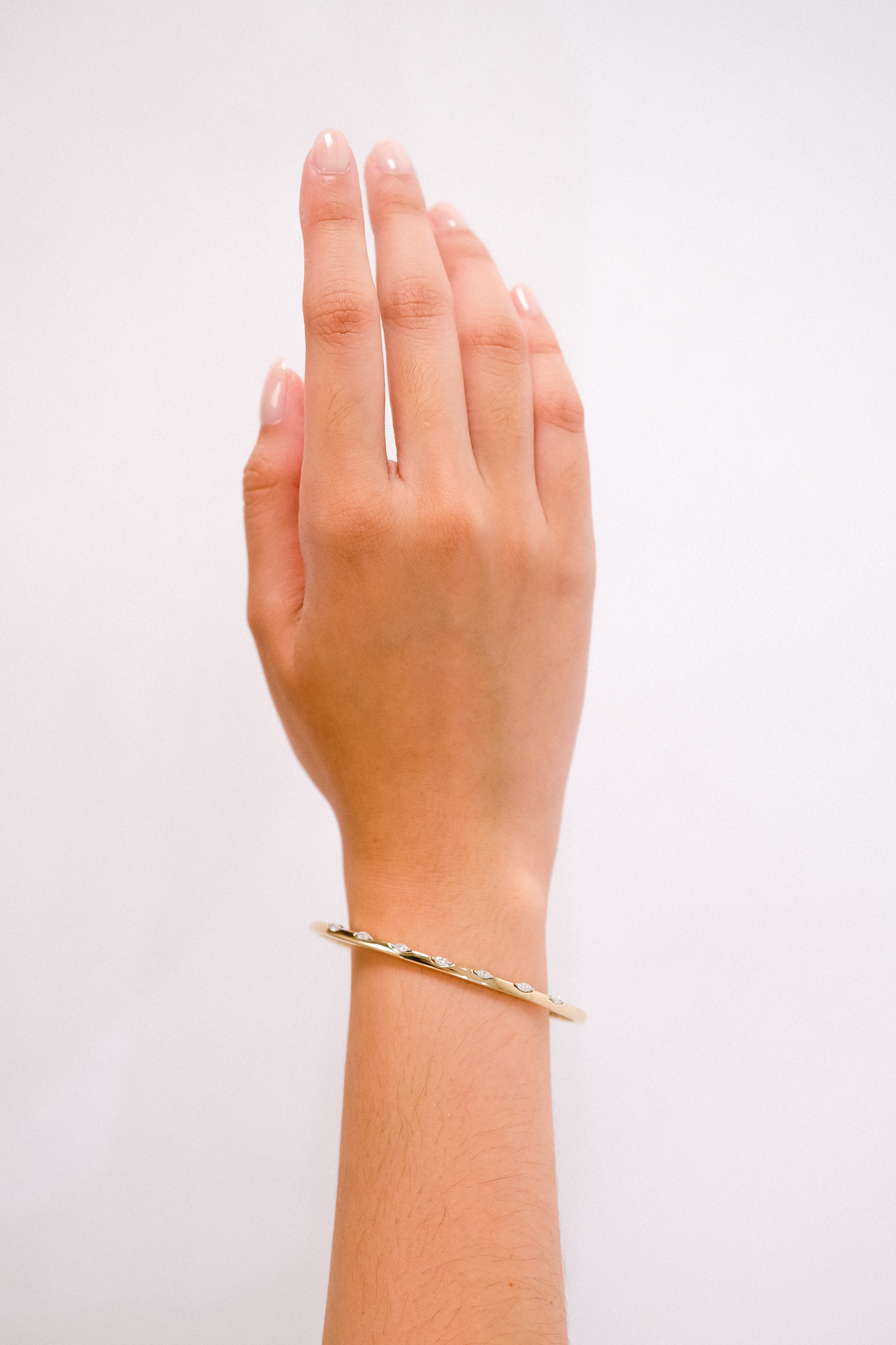 Gold Bangle with Marquise Diamonds