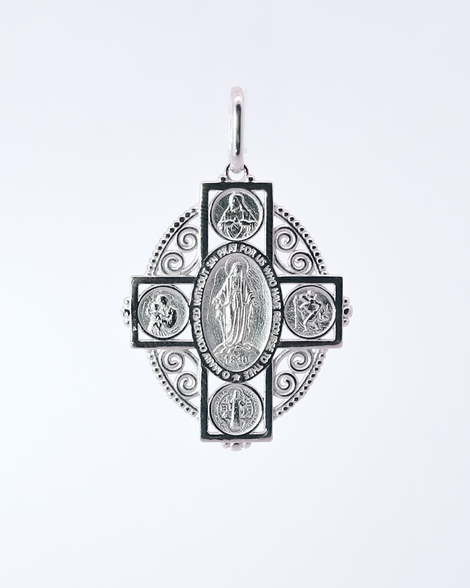 Miraculous Medal - White Gold