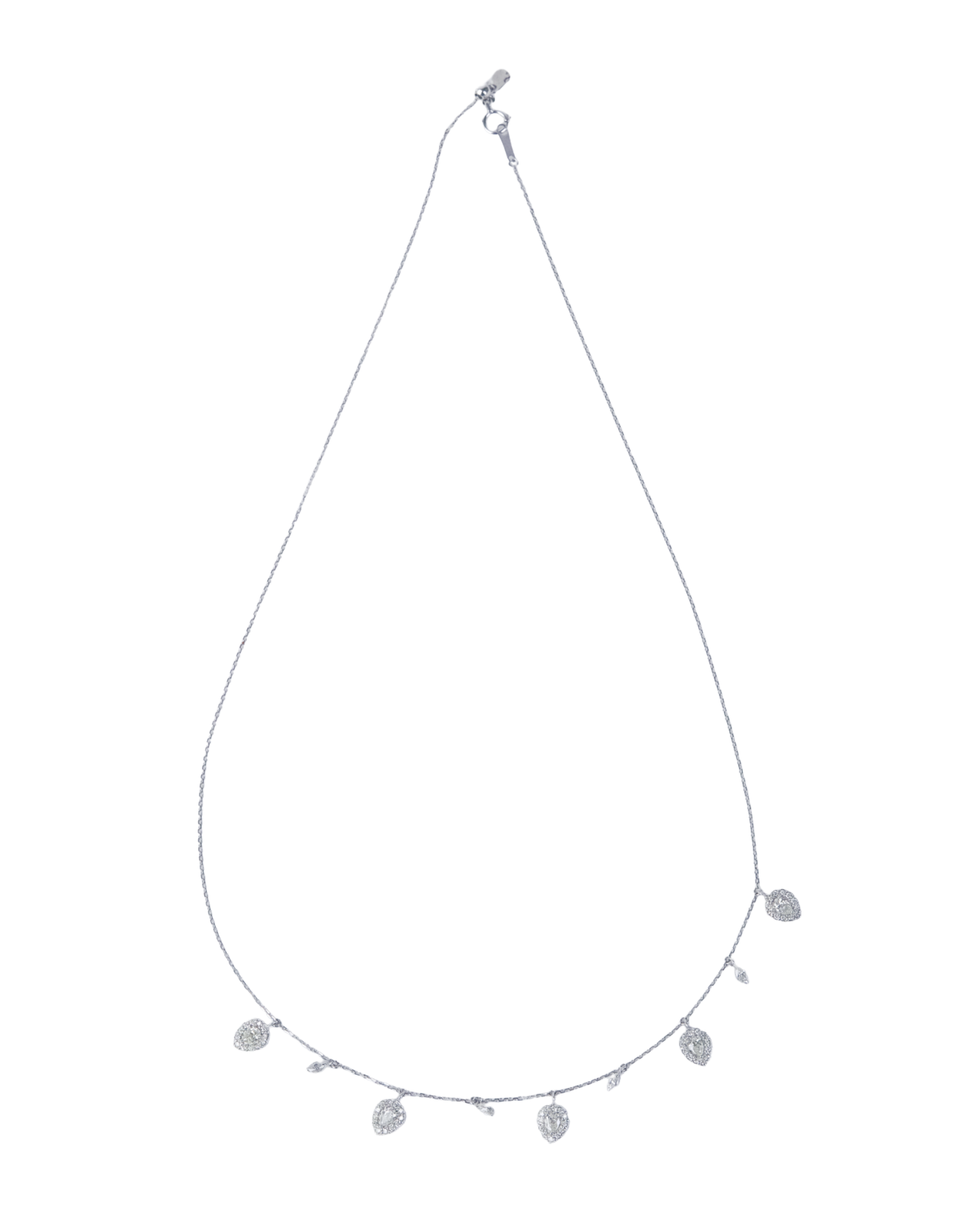 Diamond charm necklace in pear cut