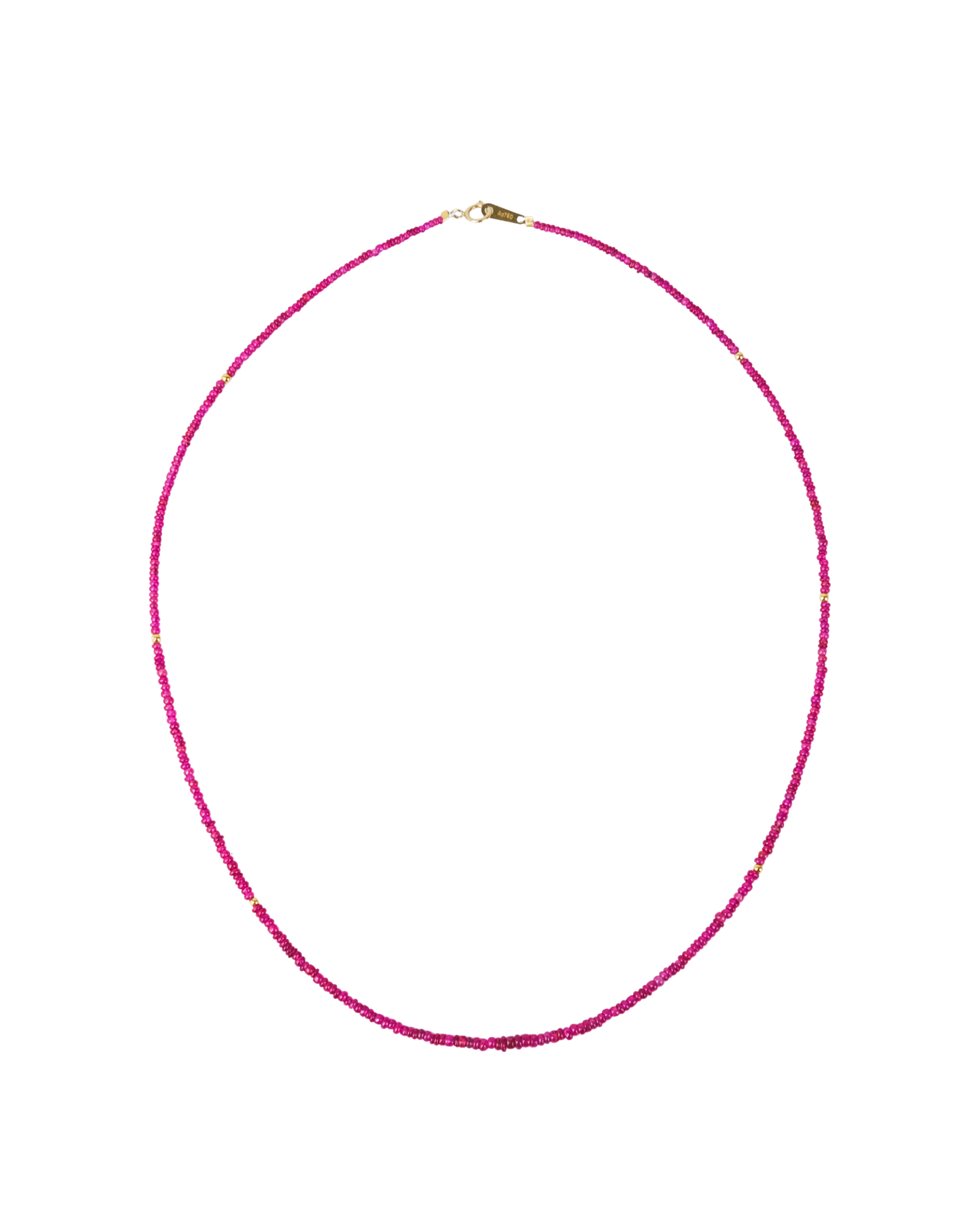 Ruby & Gold Beaded Necklace