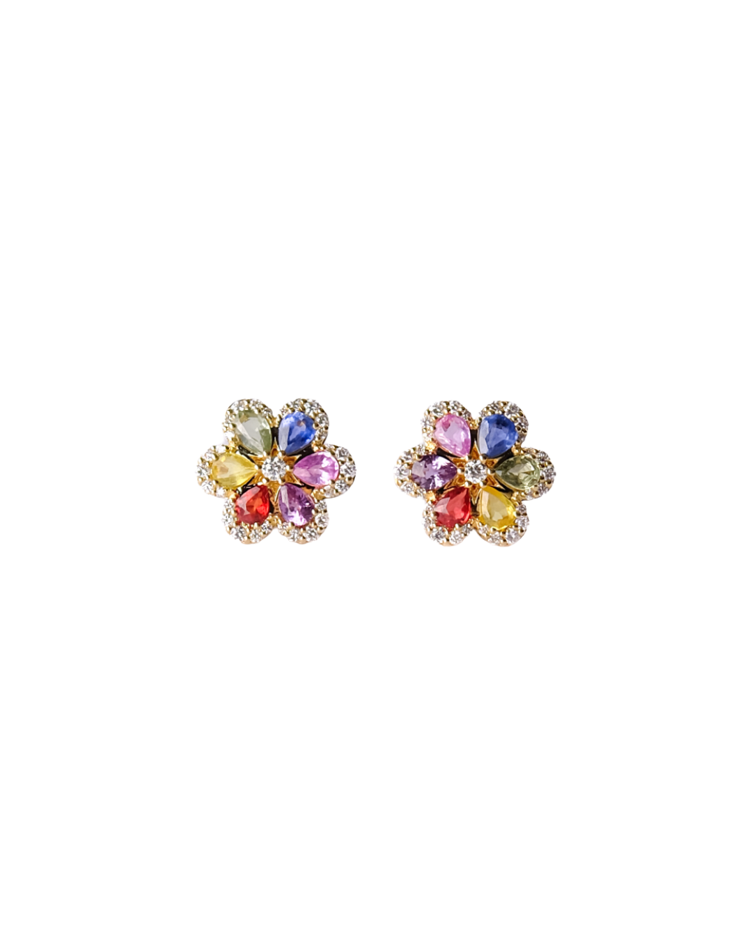Multi-Coloured Flower Earring
