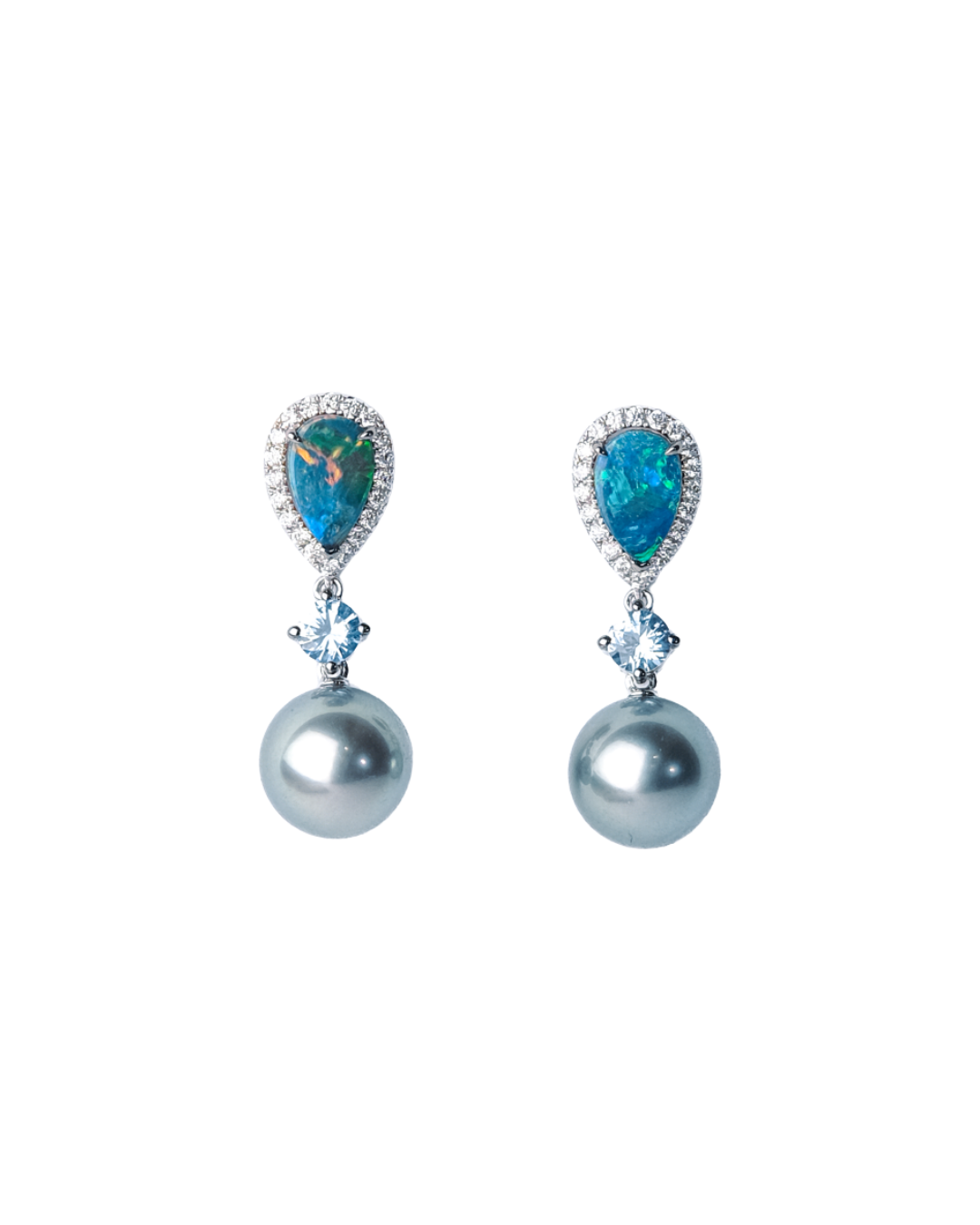 Opal and Black Pearl Earring
