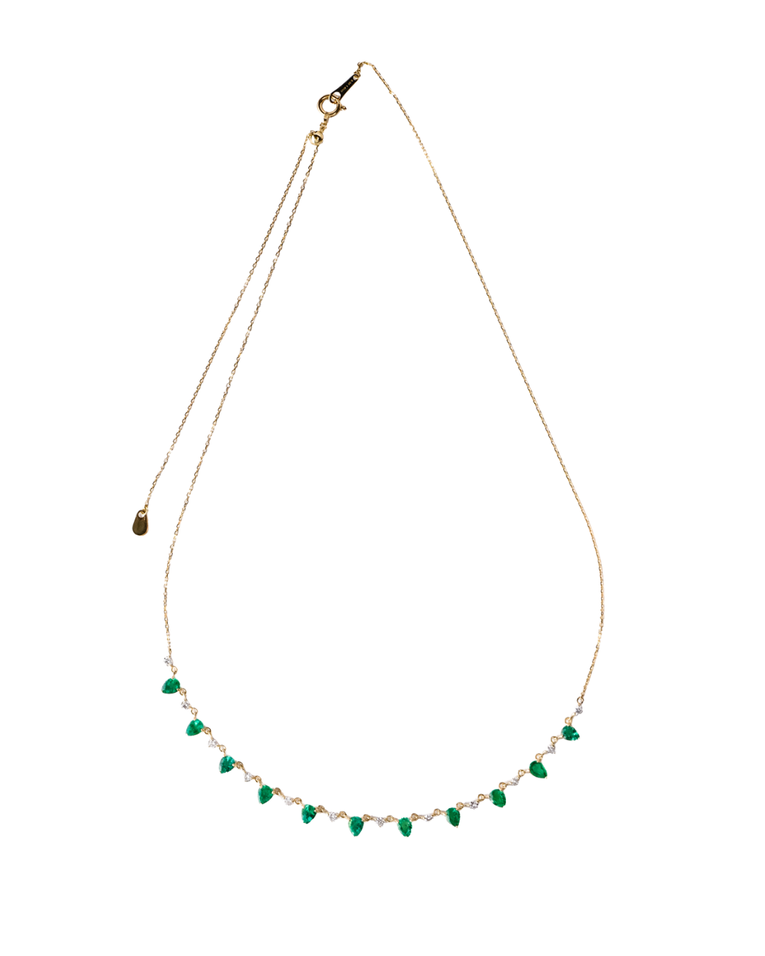 Green Emerald Charm Necklace