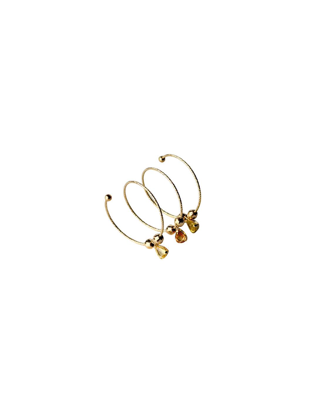 Yellow & Orange Sapphire Slinky Ring