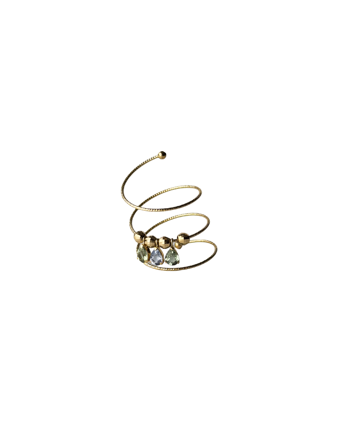 Blue & Green Sapphire Slinky Ring