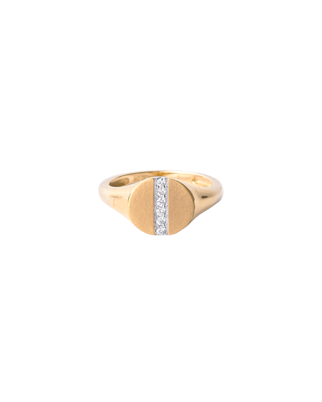 Signet Ring with Round Diamonds