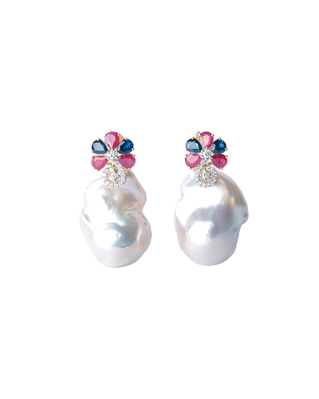 Baroque Earrings ruby