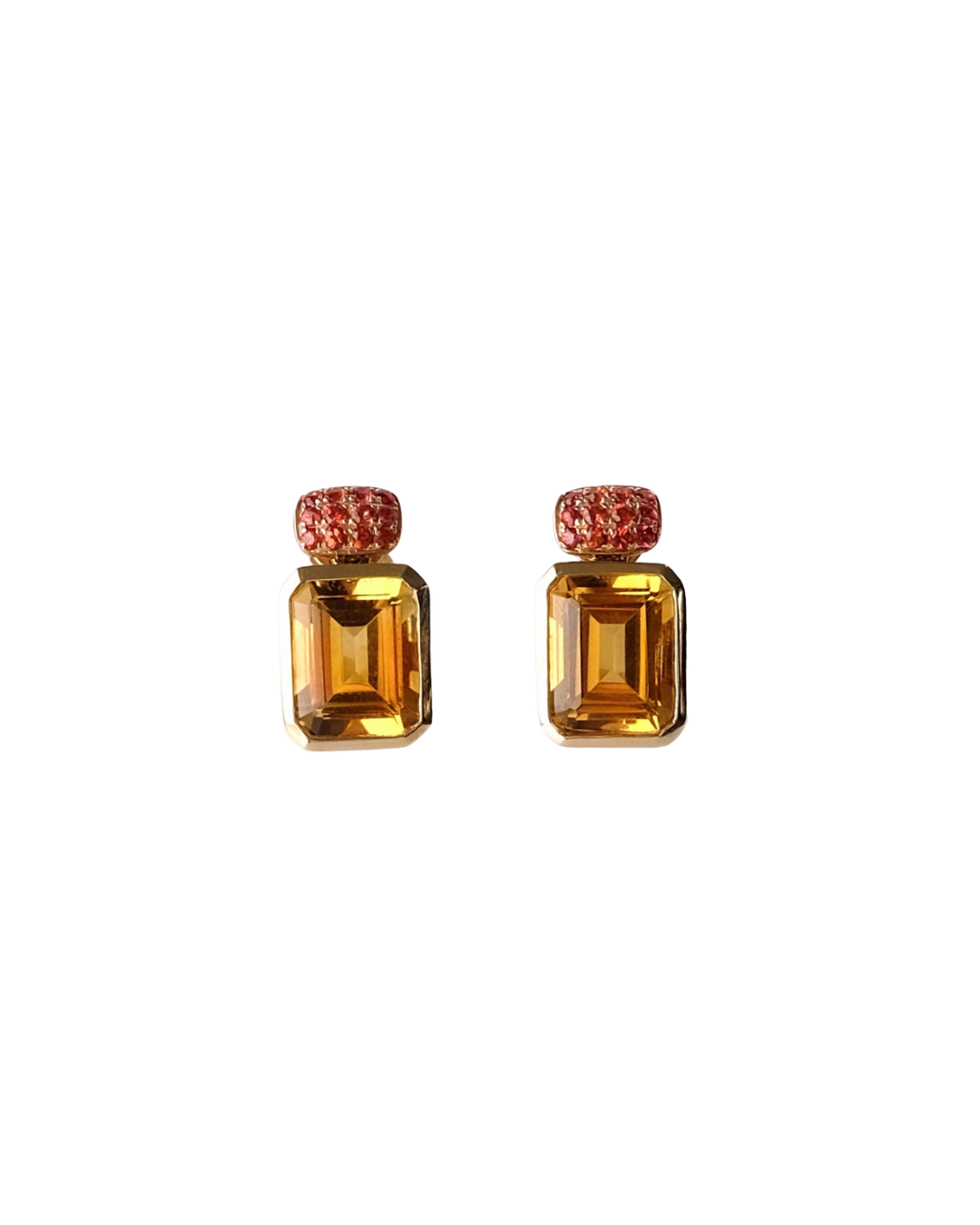 Citrine & Red Sapphire Earring