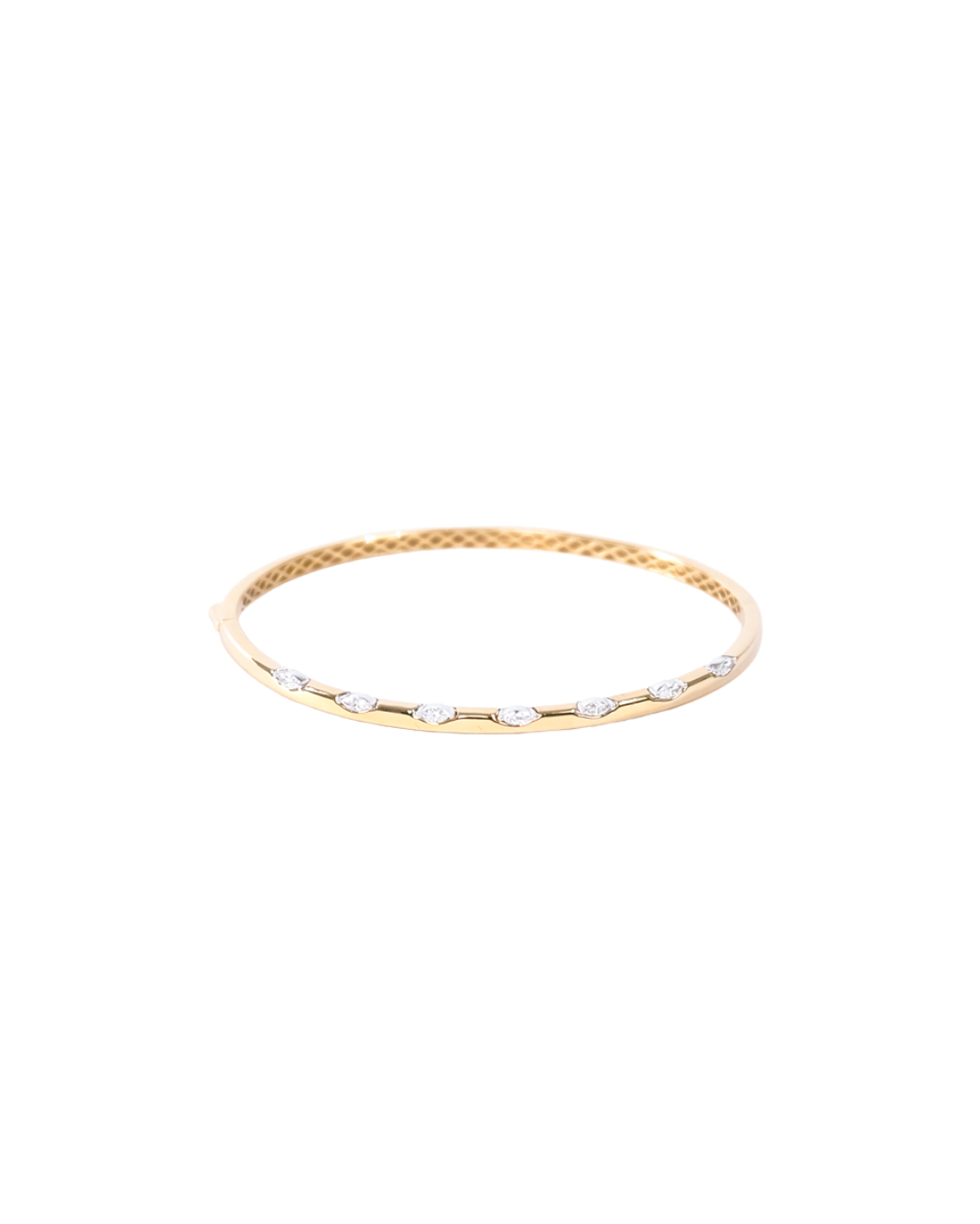 Gold Bangle with Marquise Diamonds