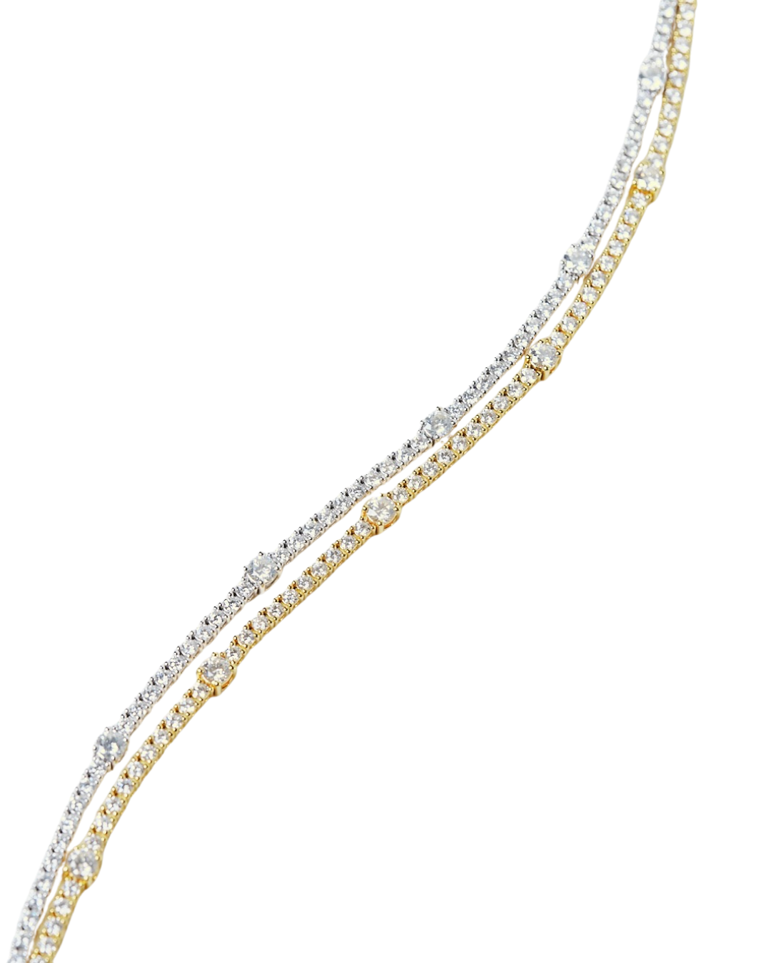 Two-tone diamond tennis bracelet