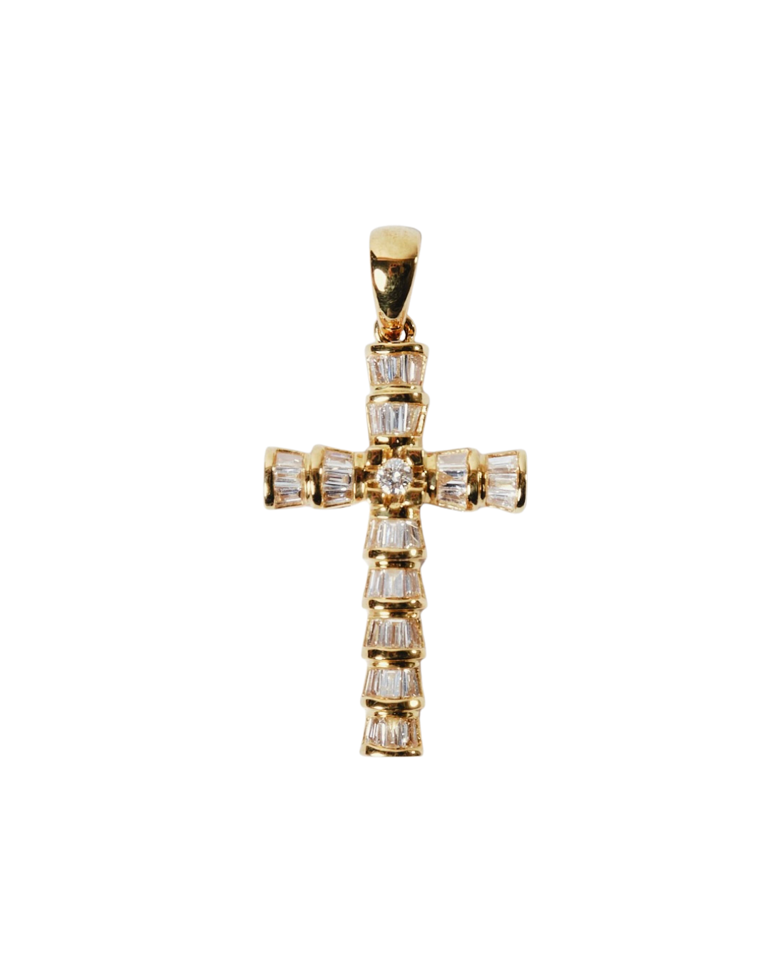 Feather cross pendant